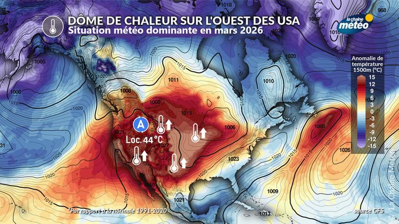 Mars 2026 le plus chaud depuis plus d'un siècle aux Etats-Unis, jusqu'à 44°C en Arizona