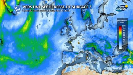 Vers une sécheresse de surface au nord ? Le blocage anticyclonique limite les pluies