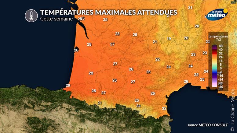 Une semaine estivale dans le sud-ouest : jusqu'à 30°C à l'ombre en Aquitaine