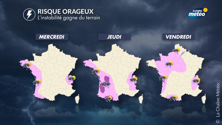 Orages : un risque en hausse au fil de la semaine