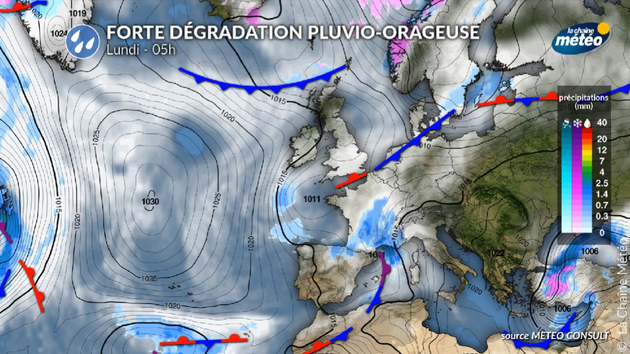 Dégradation pluvio-orageuse au sud lundi Actualités France