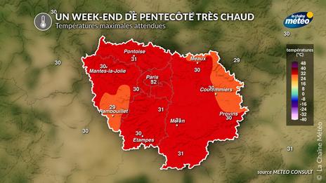 Forte chaleur ce week-end de Pentecôte en Île-de-France : 32°C à l'ombre à Paris