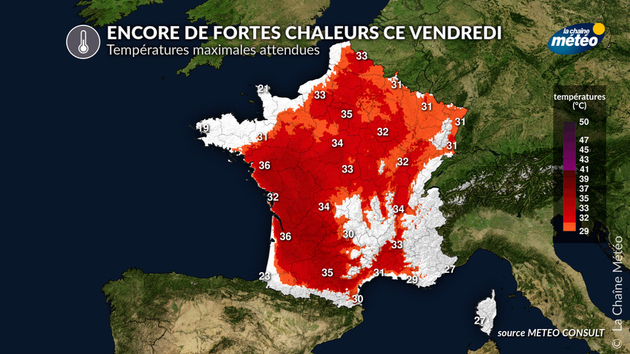 Encore de fortes chaleur ce vendredi Actualités France