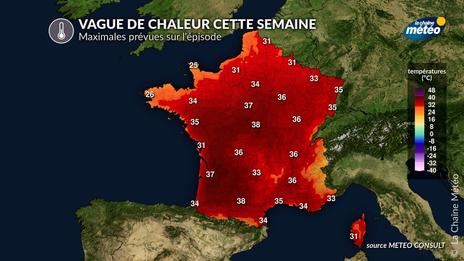 Vague de chaleur et canicule cette semaine en France : où pourrait-on atteindre les 40°C ?
