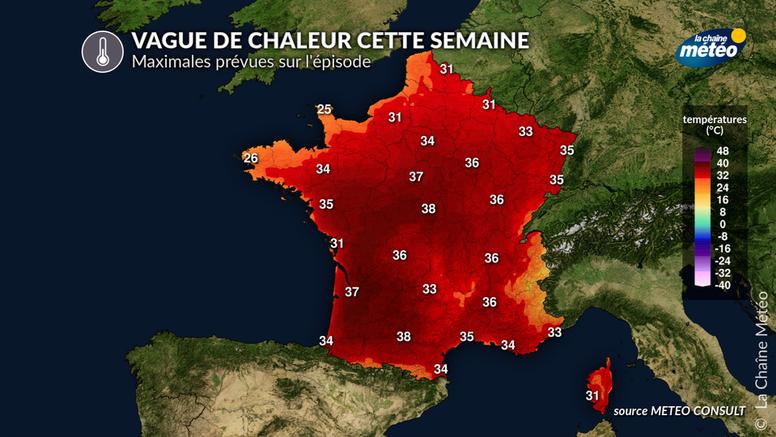 Vague de chaleur et canicule cette semaine en France : où pourrait-on atteindre les 40°C ?