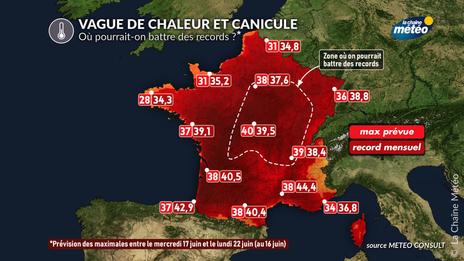 Canicule : plusieurs records de chaleur historiques menacés entre dimanche et lundi