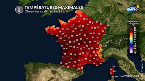 Canicule : près de 42°C dans le sud-ouest ce dimanche après-midi, 5 records absolus de chaleur battus