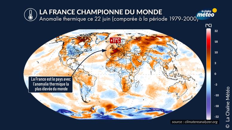 Canicule historique : la France devient le pays le plus chaud du monde par rapport aux normales