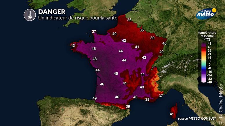 Température ressentie : jusqu’à 48°C ce mardi, un niveau de danger pour l’organisme