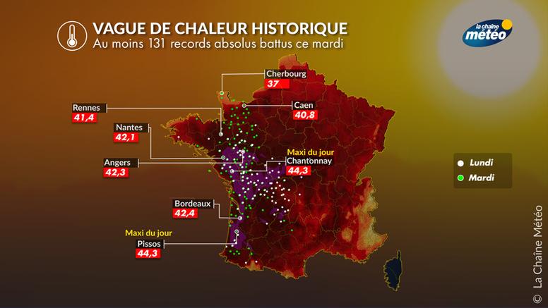 Canicule : jusqu'à 44°C en Vendée ce mardi 23 juin