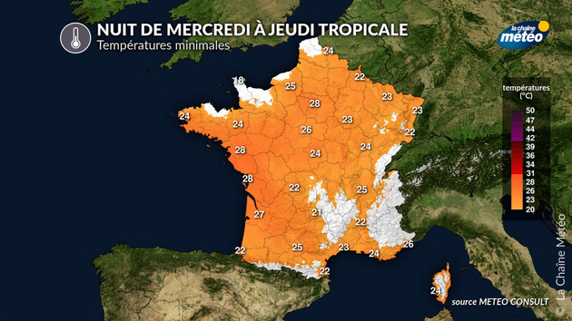 Chaleur tropicale dans la nuit de mercredi à jeudi Actualités France