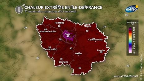 Canicule en Île-de-France : des nuits exceptionnelles et des journées torrides, jusqu'à 42°C à Paris