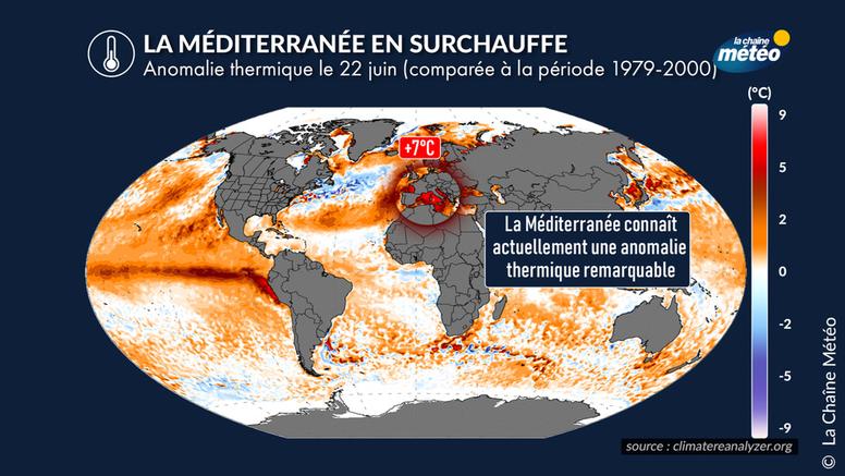 Méditerranée en surchauffe : une anomalie thermique remarquable de +7°C