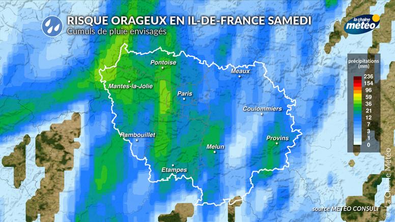 Paris et Île-de-France : violents orages attendus samedi soir, prudence