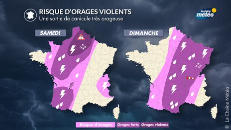 Fin de la canicule : des orages parfois violents attendus tout le week-end en France