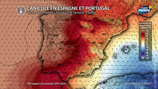 Dôme de chaleur au-dessus de la péninsule Ibérique Actualités étranger
