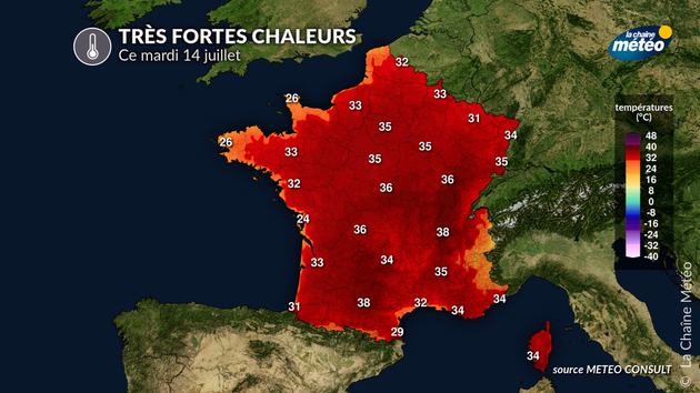 Très fortes chaleurs ce 14 juillet Actualités France