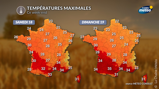Températures maximales Actualités France
