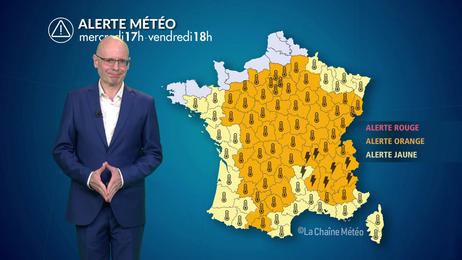 Canicule en lent recul et forts orages au centre-est ce mercredi