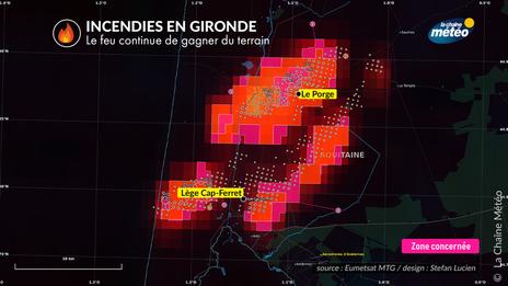 Incendies en Gironde : le feu menace le Cap-Ferret, la presqu'île évacuée