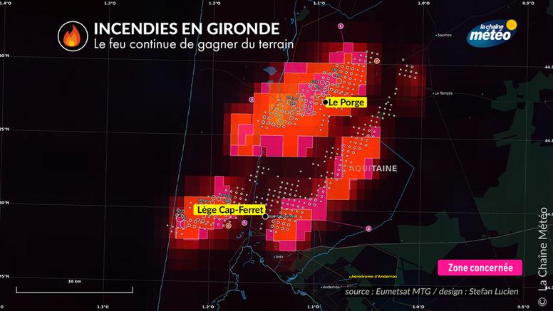 Incendies en Gironde : le feu menace le Cap-Ferret, la presqu'île évacuée