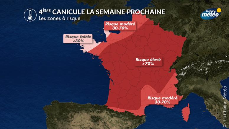 4ème canicule la semaine prochaine : confirmation d'une vague de chaleur intense jusqu'au week-end