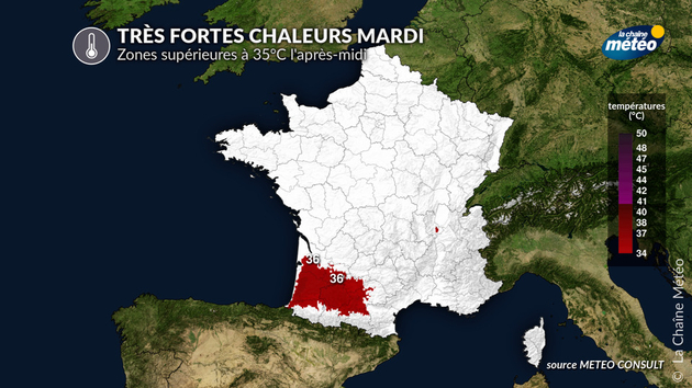 Très fortes chaleur mardi Actualités France