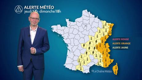 Canicule sur la façade est et orages forts dans le centre-est