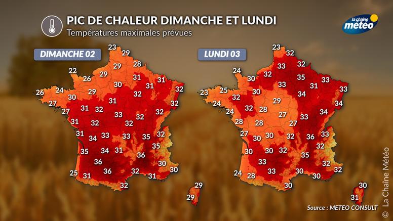 La vague de chaleur se poursuit avec un nouveau pic lundi