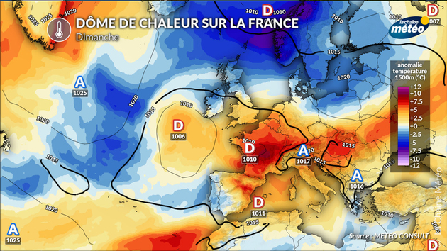 Dôme de chaleur sur la France dimanche Actualités France