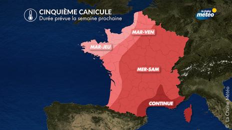 Cinquième canicule de l’été : un épisode intense, durable et étendu la semaine prochaine