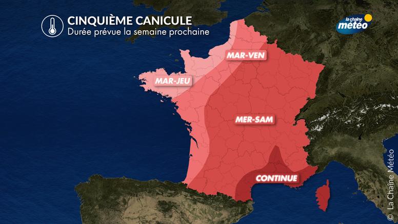Cinquième canicule de l’été : un épisode intense, durable et étendu la semaine prochaine