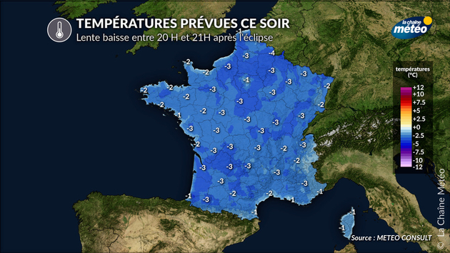 Baisse des températures prévue entre 20 H et 21 H Actualités France