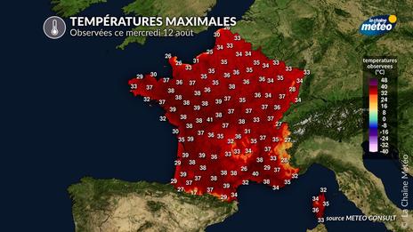 Canicule ce mercredi : jusqu'à 41°C à Saint-Philibert (44), 18 records mensuels