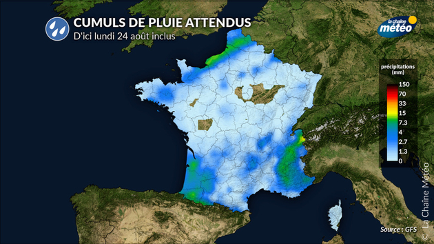 Cumuls de pluie en France Actualités France