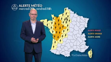 Forts orages à l'ouest mercredi soir, très forte chaleur en Corse