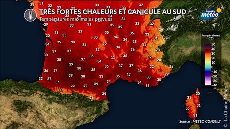 Très fortes chaleurs : jusqu’à 38°C dès vendredi, plusieurs départements proches des seuils de canicule