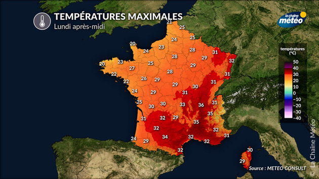Un lundi encore très chaud du centre à l Actualités France