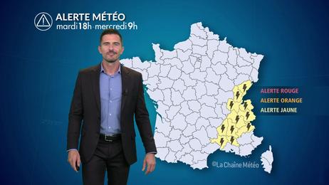 Orages forts du Gard et de la région Rhône-Alpes à la Franche-Comté