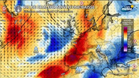 Pic de chaleur ce mardi : jusqu’à 36°C avant une chute de 10 à 15°C en 24 heures