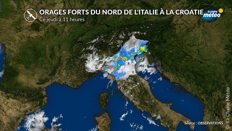 Intempéries en Italie et en Croatie : alertes orange aux orages violents ce jeudi