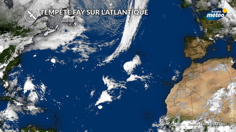 Atlantique : la tempête tropicale Fay évolue au sud des Açores ce lundi