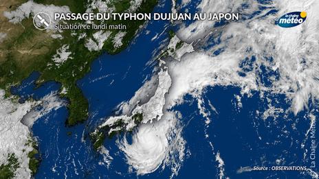 Typhon Dujuan au Japon : pluies diluviennes et inondations ce lundi
