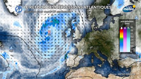 Première grosse dépression de la saison en Atlantique Nord la semaine prochaine : quels impacts en Europe ?