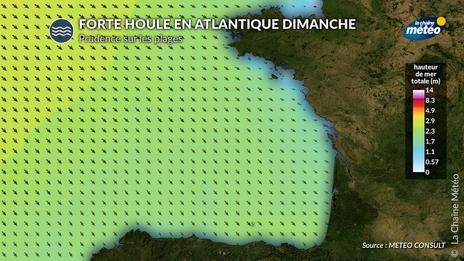 Grandes marées : malgré le soleil, baignade dangereuse dimanche sur l’Atlantique