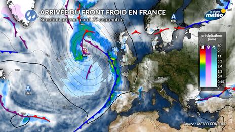 Un front froid actif va traverser la France : des pluies parfois abondantes attendues au sud-est