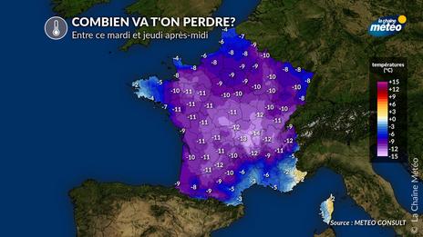 Baisse des températures : jusqu’à 10°C de moins d’ici jeudi
