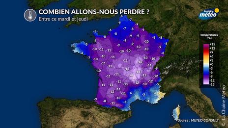 Baisse des températures : jusqu’à 10°C de moins d’ici jeudi