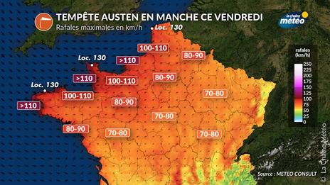 Tempête Austen ce vendredi : la première de l'automne, jusqu'à 130 km/h sur le littoral de la Manche