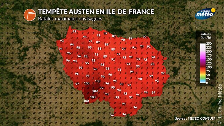 Tempête Austen : jusqu'à 100 km/h en Île-de-France vendredi, à quoi s'attendre ?